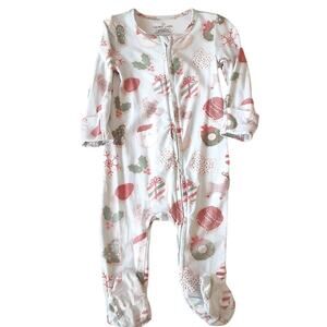 Caden Lane Bamboo Footed Sleeper Baby 6-12mo Zip Up Christmas Cookies Pajamas